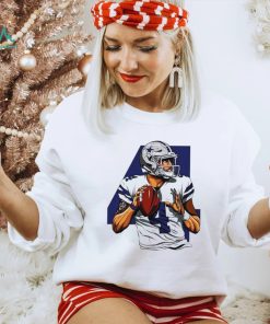 NFL Dallas Cowboys football Dak Prescott number 4 player action pose logo shirt