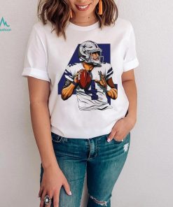 NFL Dallas Cowboys football Dak Prescott number 4 player action pose logo shirt