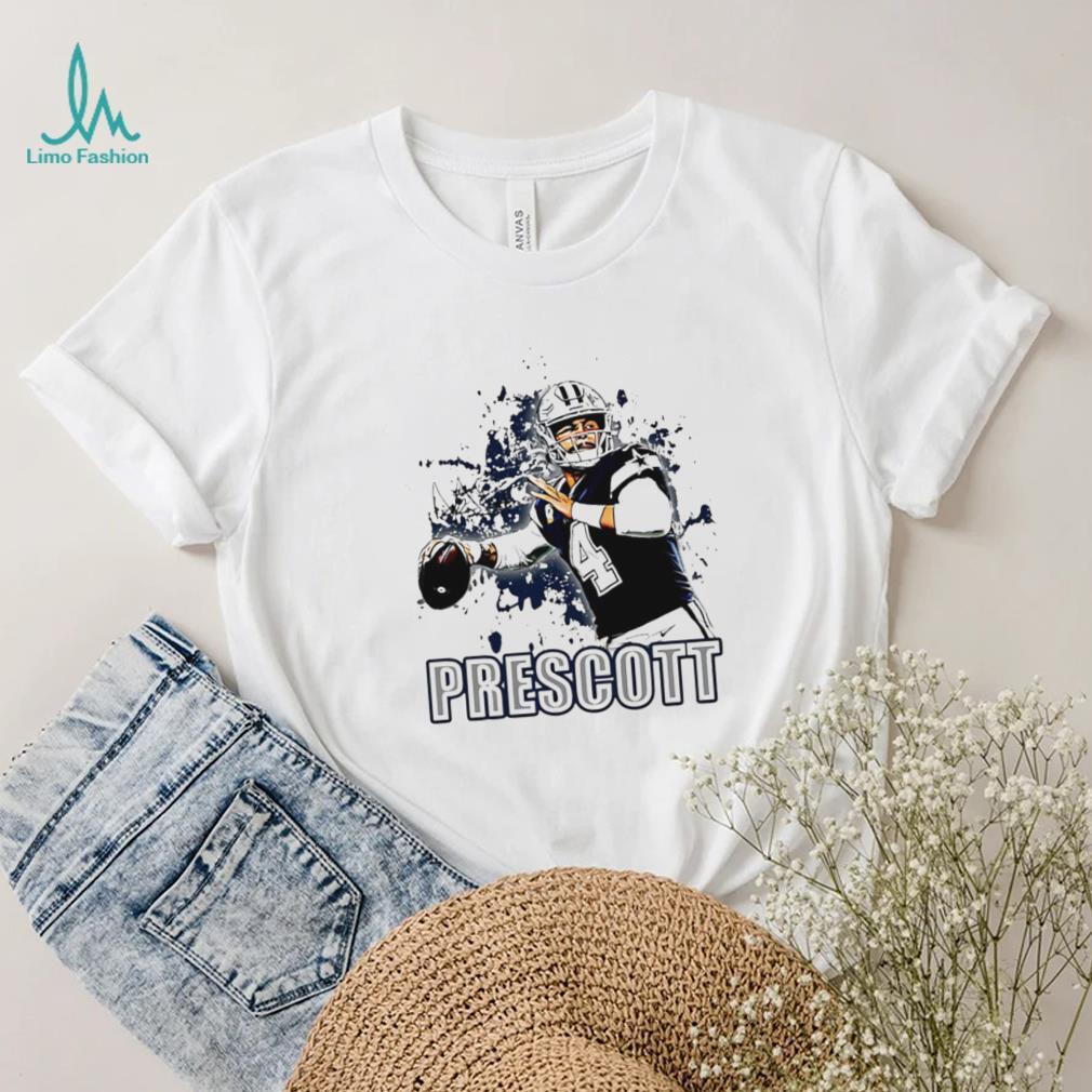 NFL Dallas Cowboys football Dak Prescott player Prescott action pose draw shirt NFL Dallas Cowboys football Dak Prescott player Prescott action pose draw shirt