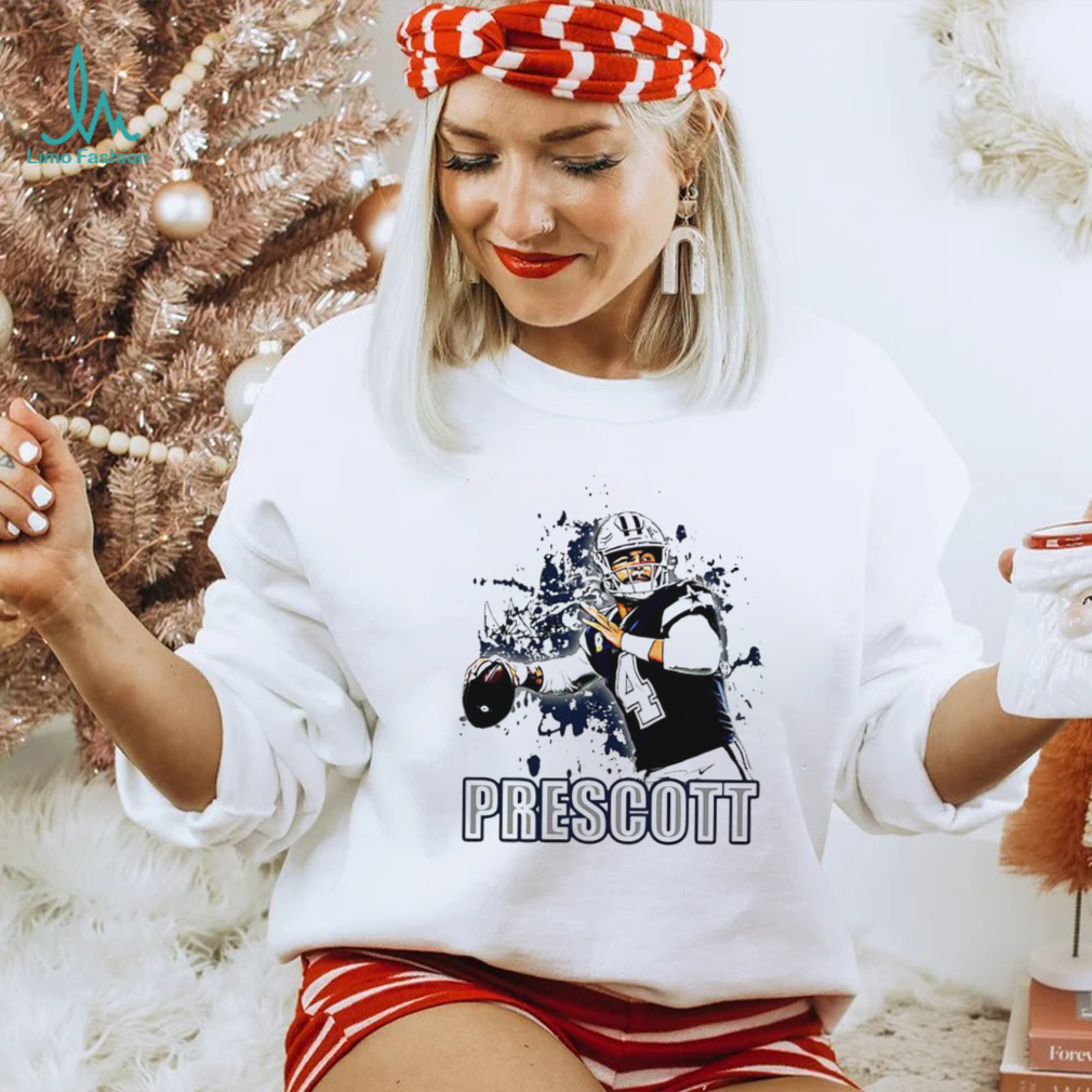 NFL Dallas Cowboys football Dak Prescott player Prescott action pose draw shirt NFL Dallas Cowboys football Dak Prescott player Prescott action pose draw shirt