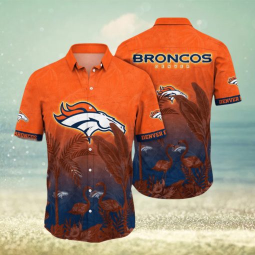 NFL Denver Broncos Hawaii Shirt Flamingo And Flower Funny Aloha Shirt