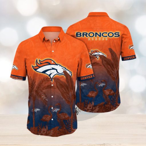 NFL Denver Broncos Hawaii Shirt Flamingo And Flower Funny Aloha Shirt