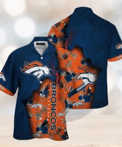 NFL Denver Broncos Navy Blue Orange Hawaiian Shirt