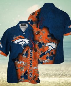 NFL Denver Broncos Navy Blue Orange Hawaiian Shirt