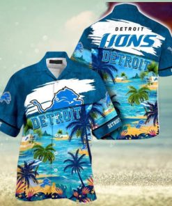 NFL Detroit Lions Custom Name Coconut Beach Hawaiian Shirt