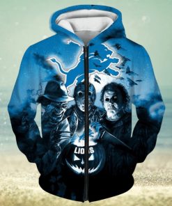 NFL Detroit Lions Halloween Night Zip Up Hoodie