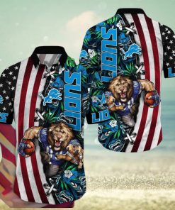 NFL Detroit Lions Hawaii Shirt Mascot Aloha Summer Shirt