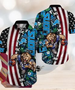 NFL Detroit Lions Hawaii Shirt Mascot Aloha Summer Shirt