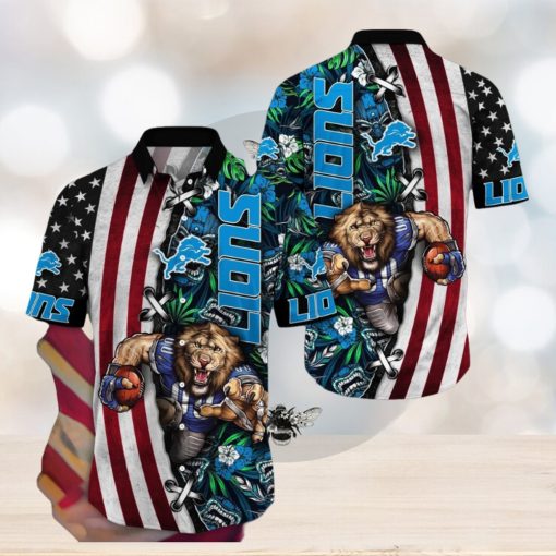 NFL Detroit Lions Hawaii Shirt Mascot Aloha Summer Shirt