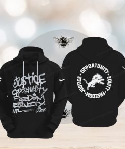 NFL Detroit Lions Justice Opportunity Equity Freedom Hoodie