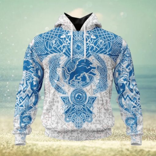 NFL Detroit Lions Norse Viking Symbols 3D Hoodie