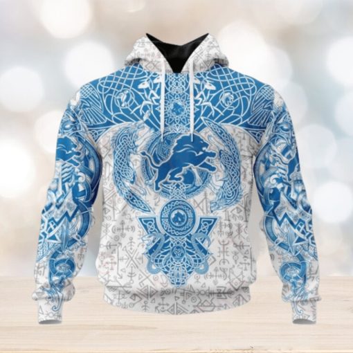 NFL Detroit Lions Norse Viking Symbols 3D Hoodie