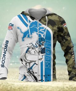 NFL Detroit Lions White Blue Camo Zip Up Hoodie