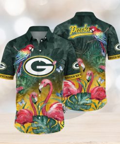 NFL Green Bay Packers Hawaii Shirt Flamingo And Flower Aloha Shirt