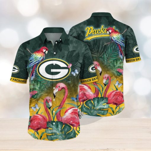 NFL Green Bay Packers Hawaii Shirt Flamingo And Flower Aloha Shirt