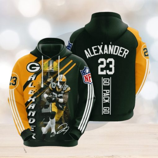 NFL Green Bay Packers Jaire Alexander Dark Green Gold Pullover Hoodie