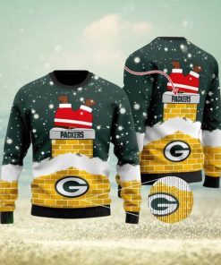 NFL Green Bay Packers Santa Down The Chimney Ugly Christmas Sweater 3D Printed Men And Women Holiday Gift