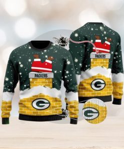 NFL Green Bay Packers Santa Down The Chimney Ugly Christmas Sweater 3D Printed Men And Women Holiday Gift