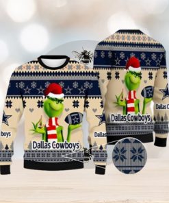 NFL Grinch Dallas Cowboys Ugly Christmas Sweater Xmas 3D Printed Christmas Sweater Gift