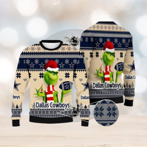 NFL Grinch Dallas Cowboys Ugly Christmas Sweater Xmas 3D Printed Christmas Sweater Gift