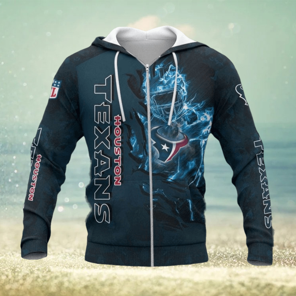 NFL Houston Texans Blue Camo Zip Up Hoodie NFL Houston Texans Blue Camo Zip Up Hoodie