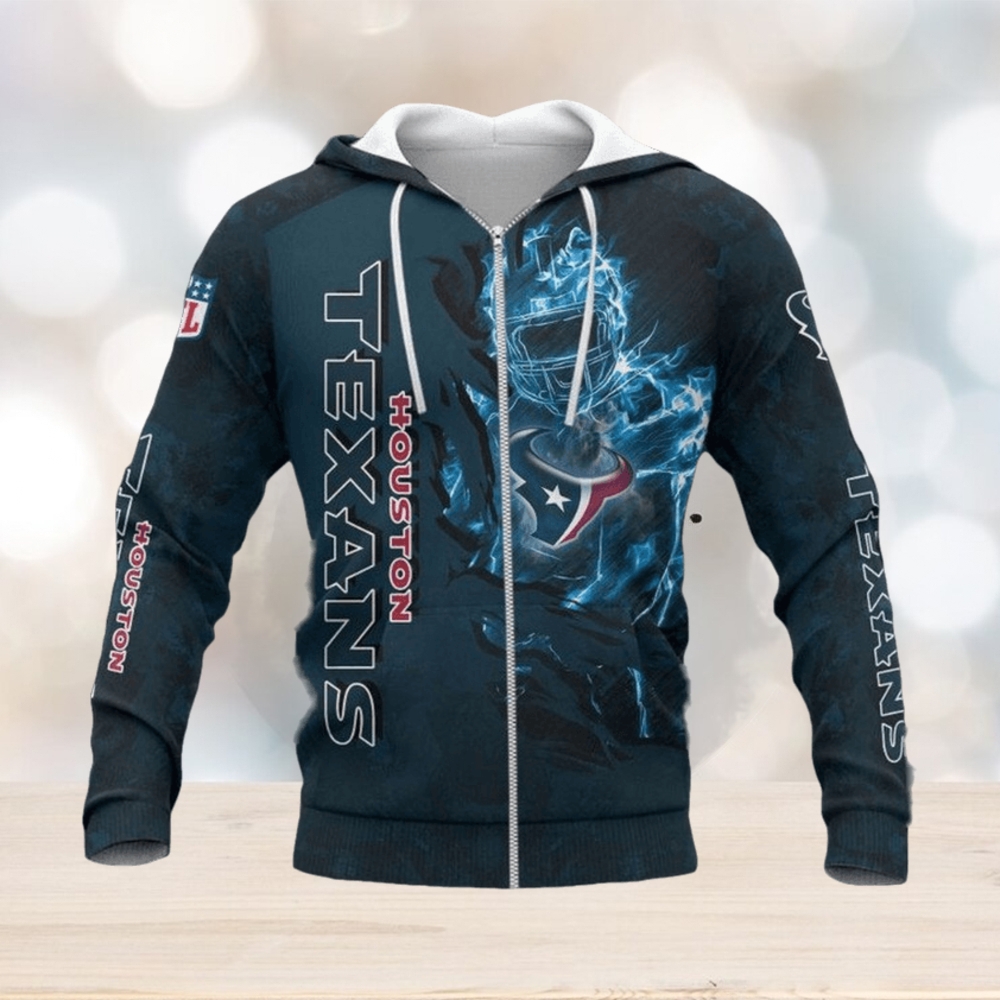 NFL Houston Texans Blue Camo Zip Up Hoodie NFL Houston Texans Blue Camo Zip Up Hoodie