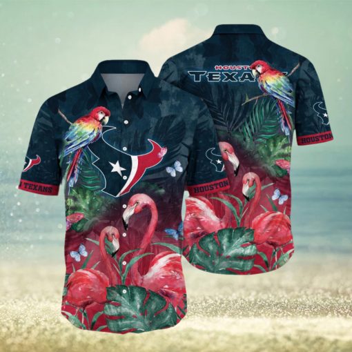 NFL Houston Texans Hawaii Shirt Flamingo And Flower Aloha Shirt