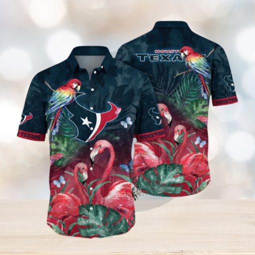 NFL Houston Texans Hawaii Shirt Flamingo And Flower Aloha Shirt