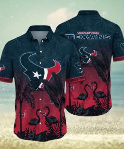 NFL Houston Texans Hawaii Shirt Flamingo And Flower Funny Aloha Shirt