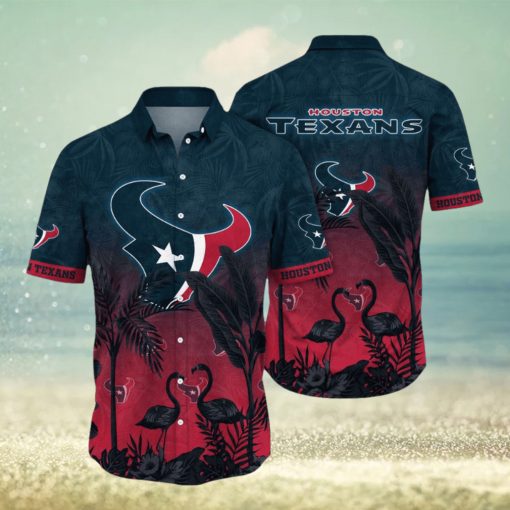 NFL Houston Texans Hawaii Shirt Flamingo And Flower Funny Aloha Shirt