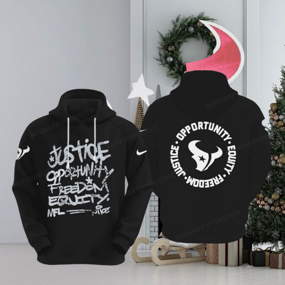 NFL Houston Texans Justice Opportunity Equity Freedom Hoodie NFL Houston Texans Justice Opportunity Equity Freedom Hoodie