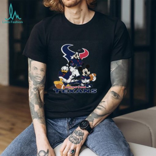 NFL Houston Texans Mickey Mouse Donald Duck Goofy Football Shirt T Shirt