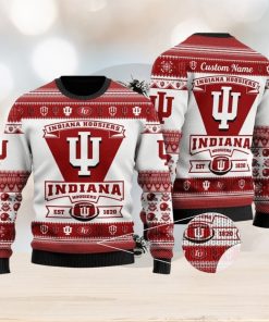 NFL Indiana Hoosiers Football Team Logo Knitting Pattern Ugly Christmas Sweater