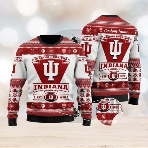 NFL Indiana Hoosiers Football Team Logo Knitting Pattern Ugly Christmas Sweater