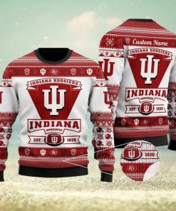 NFL Indiana Hoosiers Football Team Logo Knitting Pattern Ugly Christmas Sweater