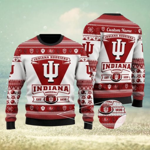 NFL Indiana Hoosiers Football Team Logo Knitting Pattern Ugly Christmas Sweater