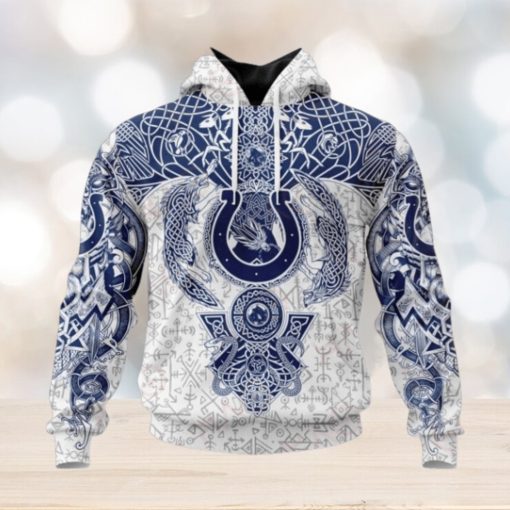 NFL Indianapolis Colts Norse Viking Symbols 3D Hoodie