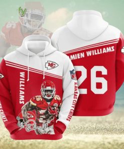 NFL Kansas City Chiefs Damien Williams Red White Pullover Hoodie