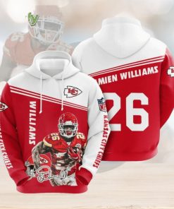 NFL Kansas City Chiefs Damien Williams Red White Pullover Hoodie