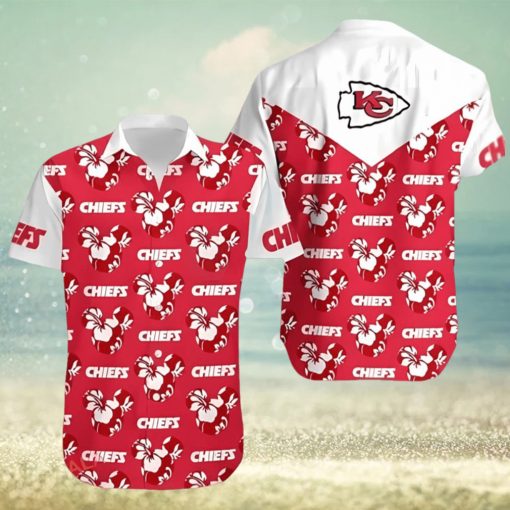 NFL Kansas City Chiefs Hawaiian Shirt Mickey And Flowers