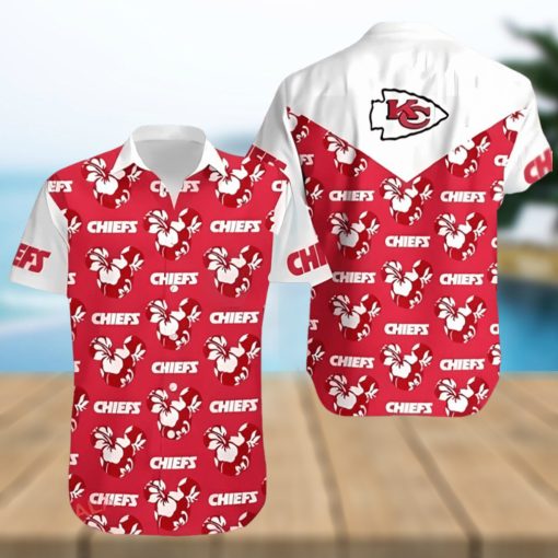 NFL Kansas City Chiefs Hawaiian Shirt Mickey And Flowers