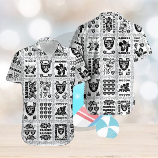 NFL Las Vegas Raiders Hawaiian Shirt Hibiscus Pattern Beach Gift For Him