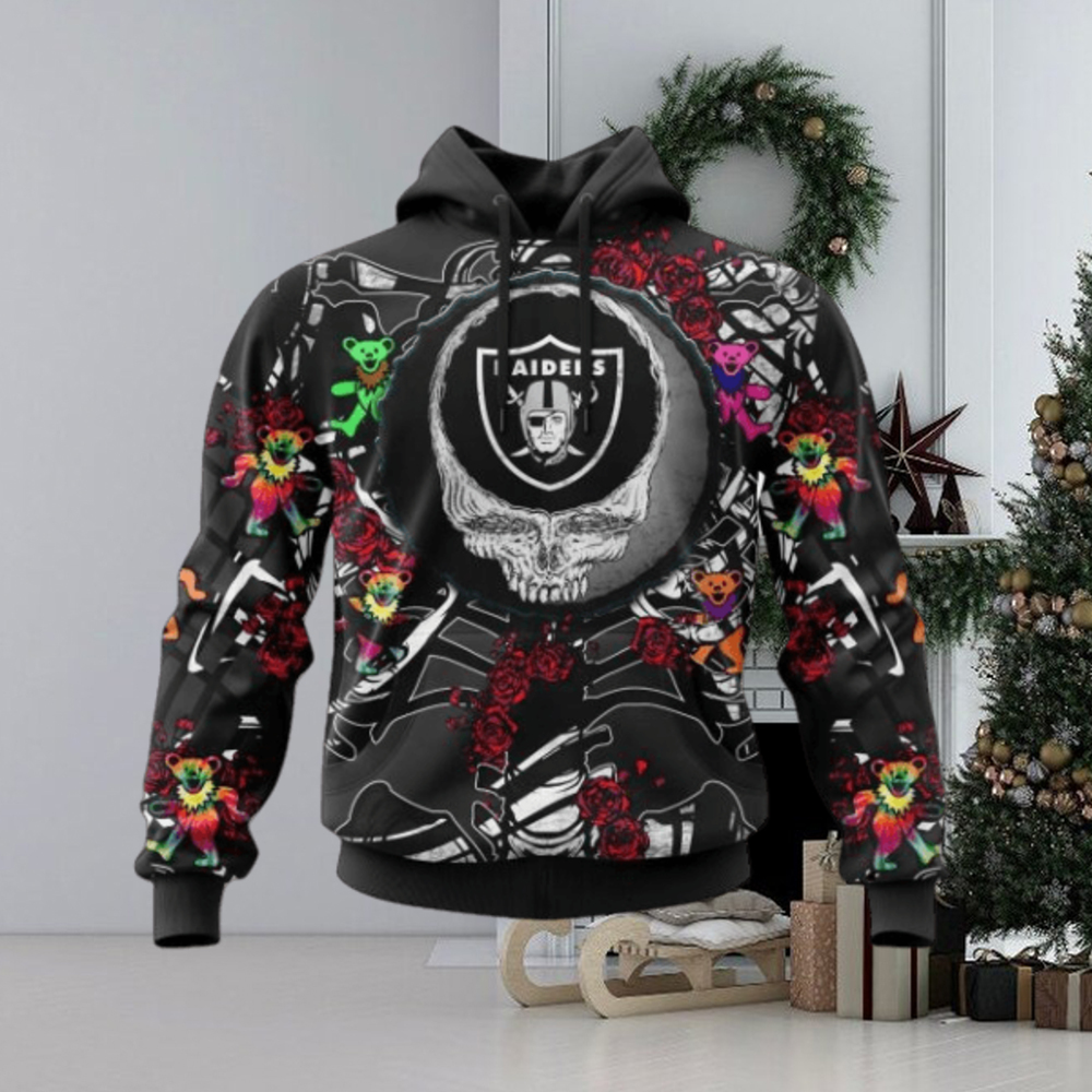 NFL Las Vegas Raiders Mix Grateful Dead, Personalized Name & Number Specialized Concepts Kits 3D Hoodie NFL Las Vegas Raiders Mix Grateful Dead, Personalized Name & Number Specialized Concepts Kits 3D Hoodie
