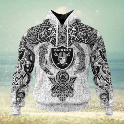 NFL Las Vegas Raiders Norse Viking Symbols 3D Hoodie