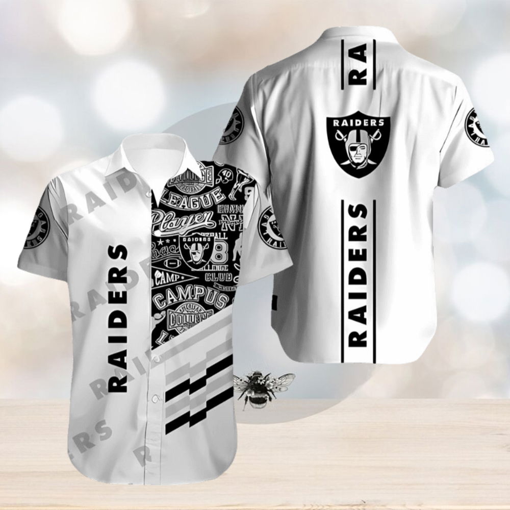 NFL Las Vegas Raiders White Hawaiian Shirt NFL Las Vegas Raiders White Hawaiian Shirt