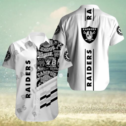 NFL Las Vegas Raiders White Hawaiian Shirt