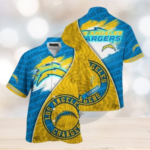 NFL Los Angeles Chargers Blue Gold Hawaiian Shirt