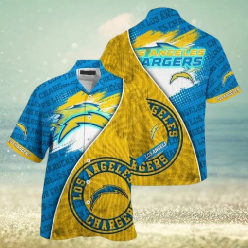 NFL Los Angeles Chargers Blue Gold Hawaiian Shirt