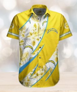 NFL Los Angeles Chargers Flowers Gold Hawaiian Shirt