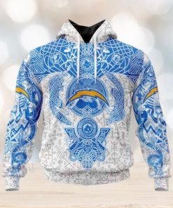 NFL Los Angeles Chargers Norse Viking Symbols 3D Hoodie